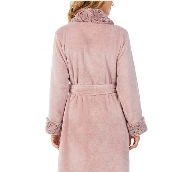Carole Hochman Ladies' Plush Wrap Robe, Pink Large - Picture 4 of 4